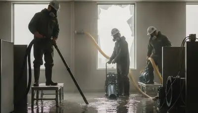 Emergency water removal crew in Jurupa Valley, CA responding to water damage cleanup
