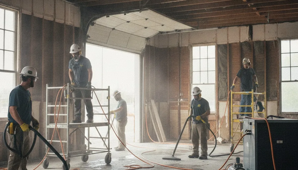 Structural drying equipment removing moisture from a home in Jurupa Valley, CA after water damage