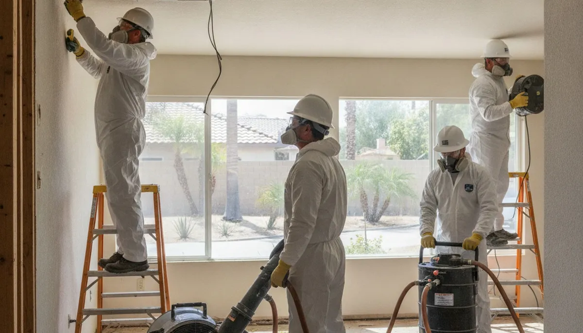 Water damage restoration team in Jurupa Valley, CA providing emergency cleanup and drying services