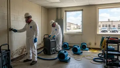 Water damage restoration team in Jurupa Valley, CA handling emergency cleanup and drying