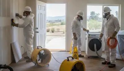 Water damage restoration team in Jurupa Valley, CA providing emergency cleanup and repair services