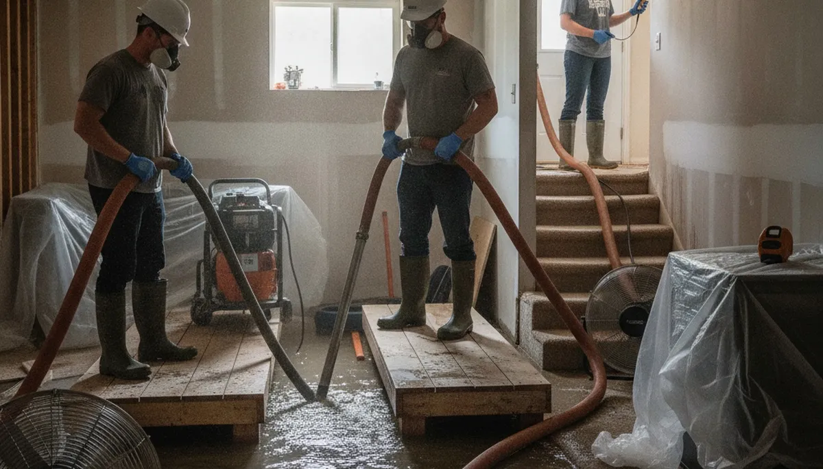 Water damage restoration team serving homes in Jurupa Valley, CA after flooding and pipe leaks