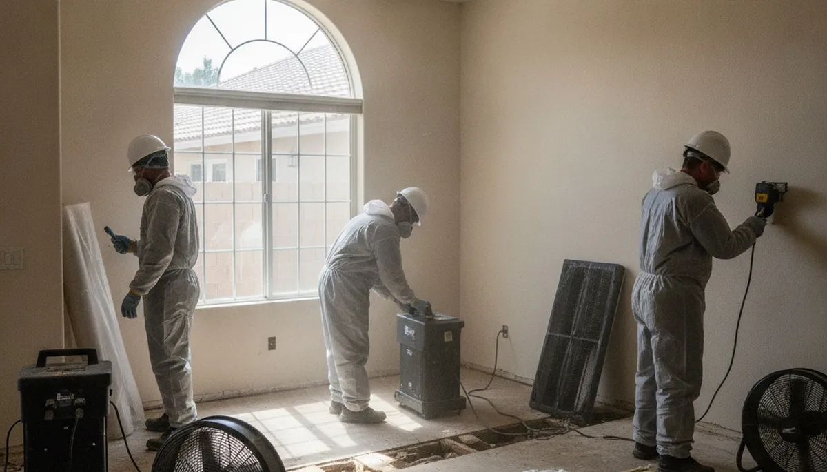Water damage restoration team serving Jurupa Valley, CA with emergency cleanup and drying services